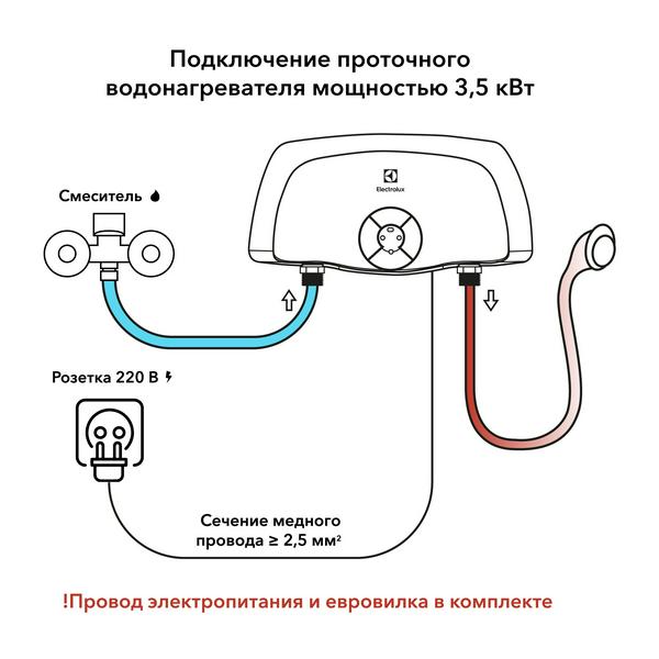 Купить кондиционер Водонагреватель электрический проточный ELECTROLUX, SMARTFIX 2.0, SMARTFIX 2.0 T (3,5 kW) — кран